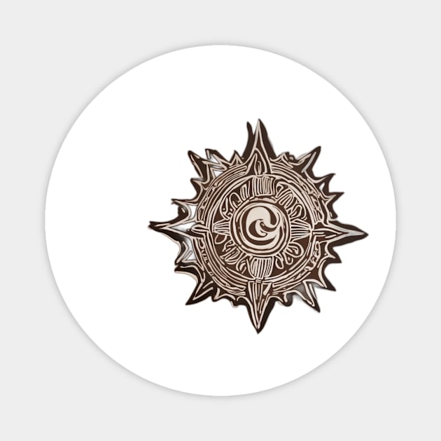 Bronze Sun Mandala Design No. 527 Magnet by cornelliusy